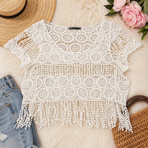 Dulcie womens crochet crop top - womens,